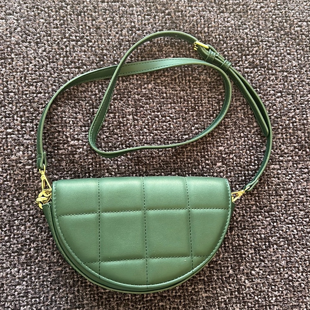 Dark Green half circular purse